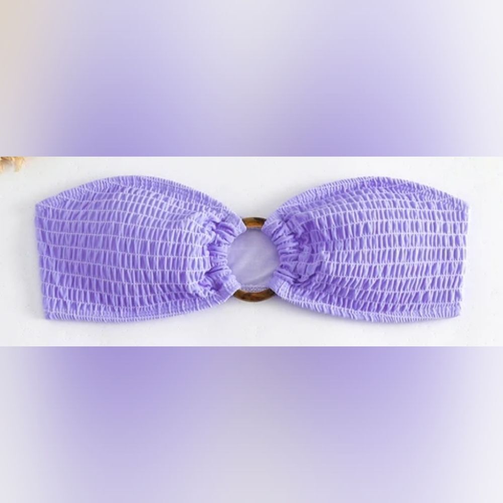 Purple Strapless Bikini Top (S)